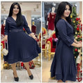 African women's clothing ebey   european and american foreign trade plus size new fresh sweet v-neck pleated skirt