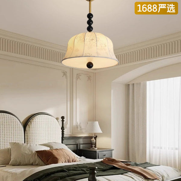 [Strict selection] French retro ceiling lamp main lamp romantic and warm Nanyang American study lamp fabric light luxury chandelier