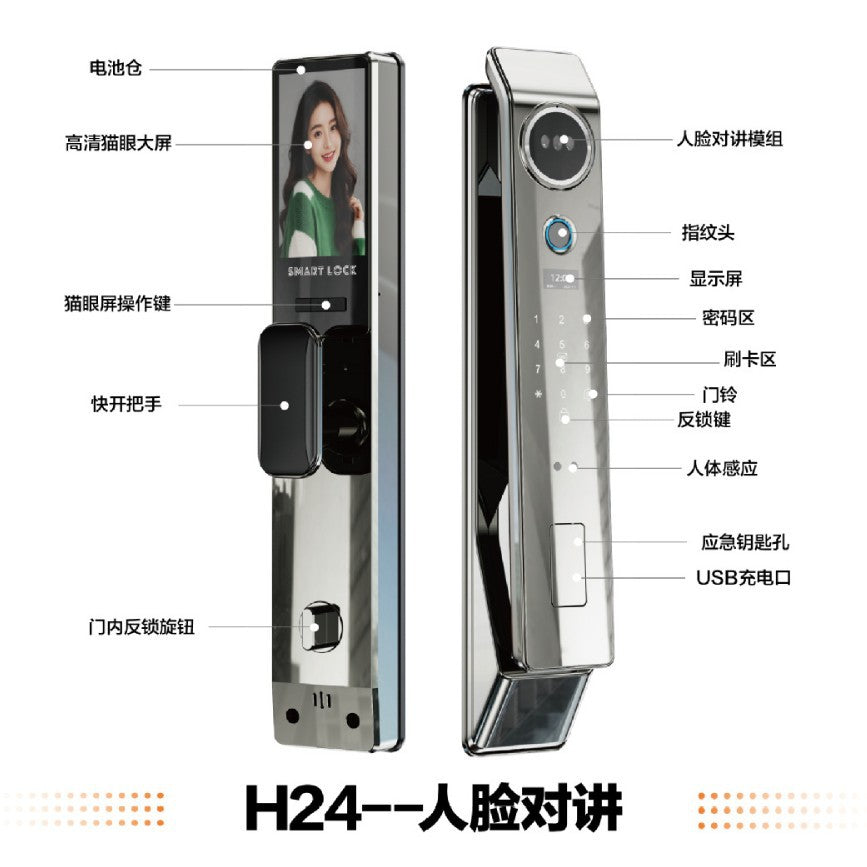 Tuya graffiti lock factory wholesale fingerprint lock face recognition smart door lock digital lock password lock security door