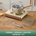 Multifunctional stainless steel deep fryer - portable outdoor fryer with filter basket, square fry pan