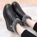 Winter slip-on fleece-lined cotton shoes heattech ladieswear shoes non-slipthickened cotton shoes for middle-aged and elderly people flatsnon-slip granny shoes