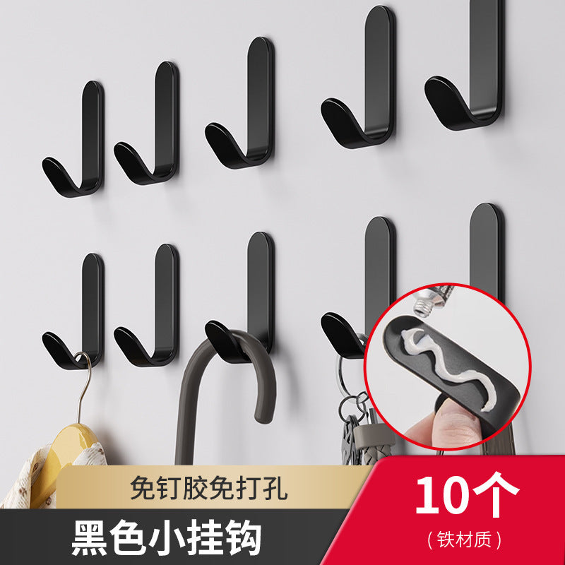 Thickened hook strong adhesive punch-free traceless adhesive hook wall sticker wall load-bearing kitchen bathroom door back hook