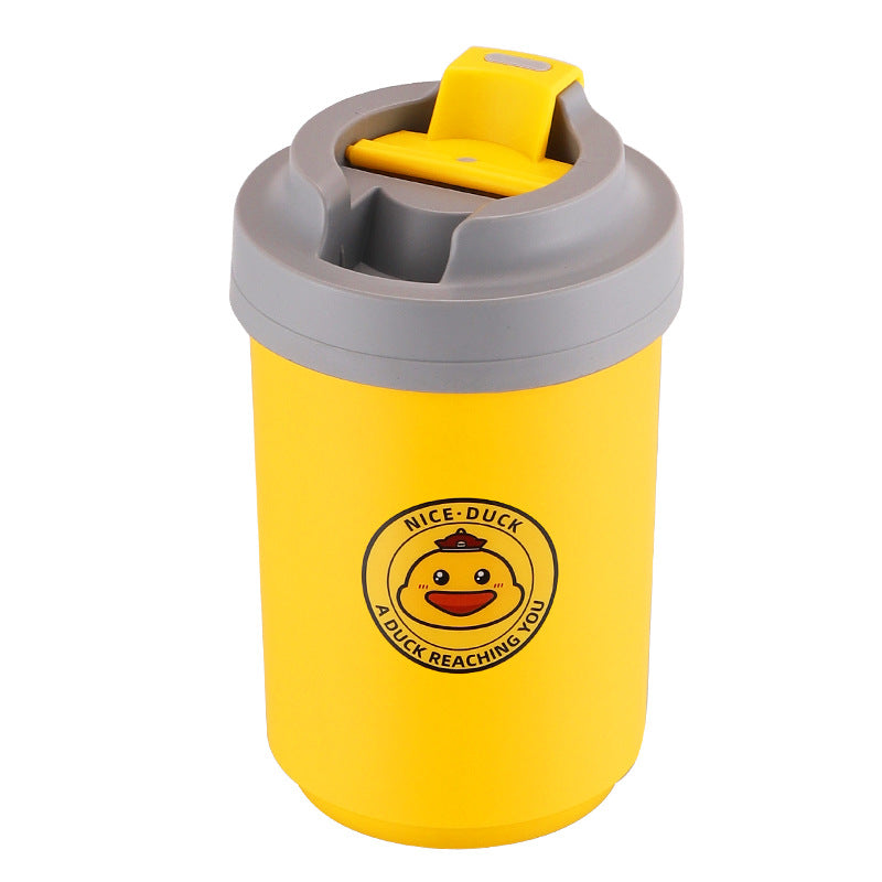 Factory direct sales 304 stainless steel puppy coffee cup portable car water cup yellow duck cup gift