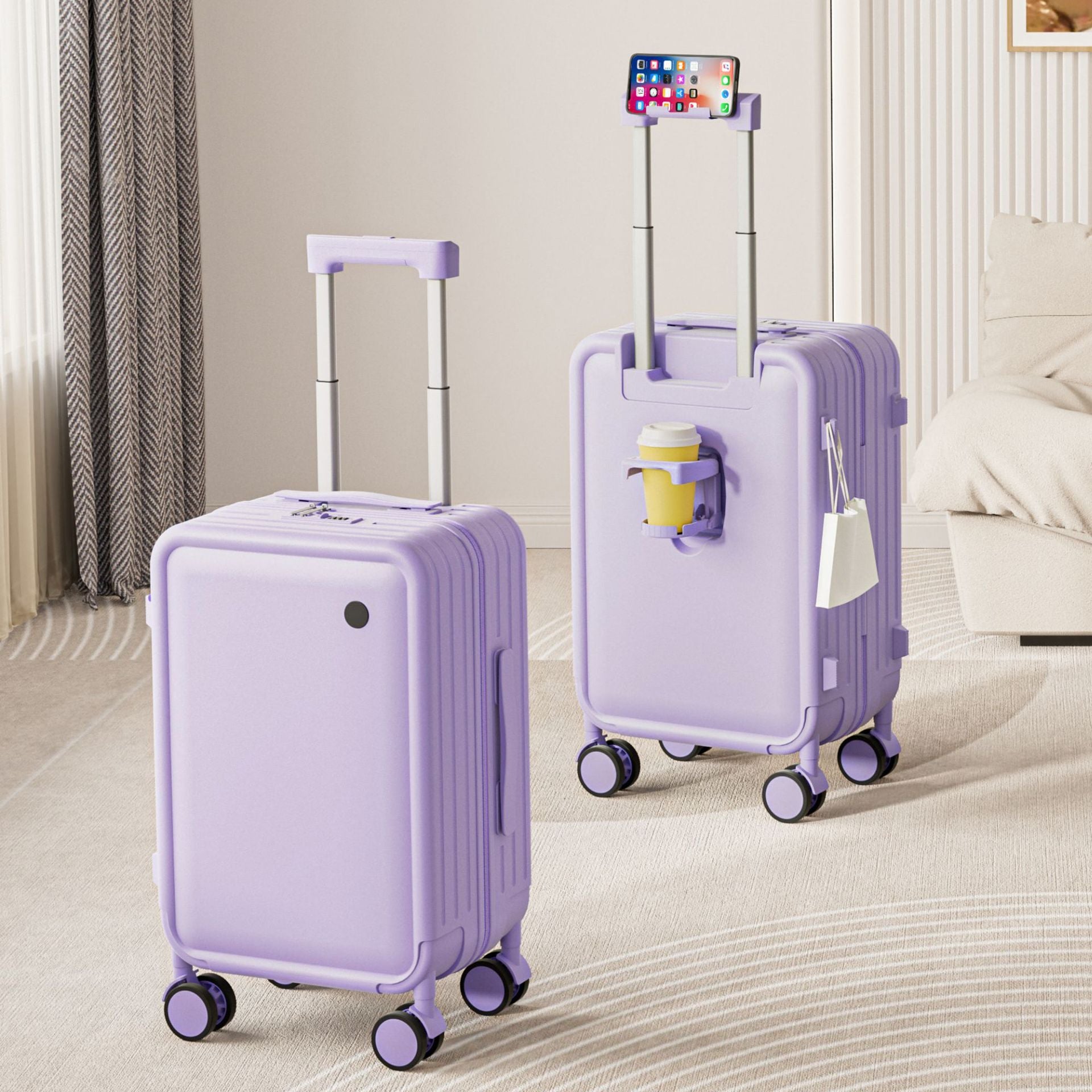 PC suitcase 20-inch silent universal wheel boarding case large capacity anti-drop suitcase can be set with password trolley case