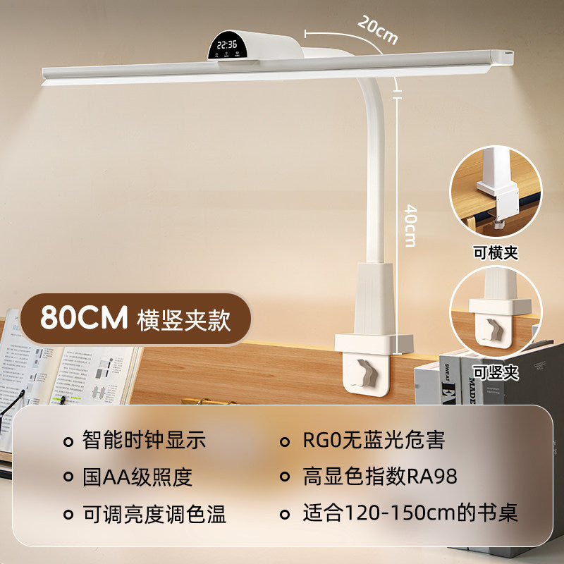Aa national standard desk lamp - study lamp with clock, eye protection, full spectrum, ideal for students, kids, reading, writing, and homework