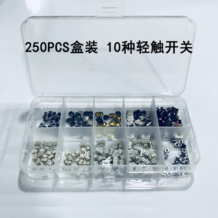 250 sets of switches, 10 kinds of tact switches, boxed, four-foot tact switches, high temperature resistance,  special supply
