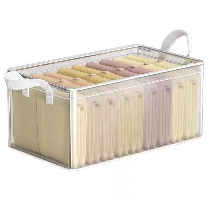 Clothes storage box Household wardrobe Clothes pants layered artifact storage box Organizing box Transparent folding storage