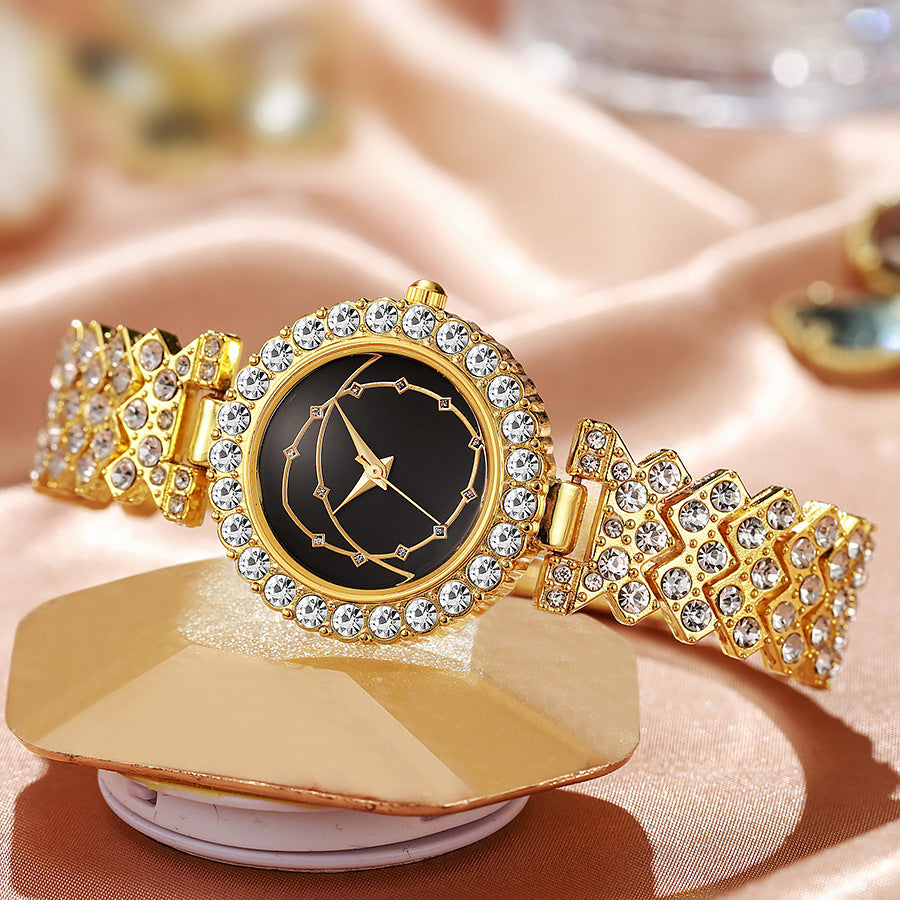 Hot-selling, trendy roman numeral diamond-studded women's watch, quartz movement, bracelet-style wristwatch for women, direct from the manufacturer, in stock