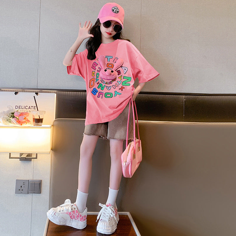 Girls' summer outfit set - new  styles for older girls: trendy summer activewear, popular kids' summer fashion