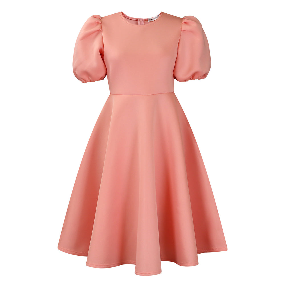 C8631 european and american style women's summer  short-sleeve elegant round neck high-waisted flared evening gown export dress