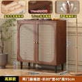 Medieval style sideboard for home small apartment living room solid wood tea cabinet casual rattan storage cabinet storage cabinet
