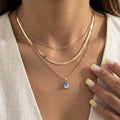 Fashion cross-border fashion simple water drop pendant necklace stylish multi-layered cold style clavicle chain necklace