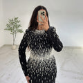 C7767 cross-border    new women's rhinestone bodycon dress luxury evening gown