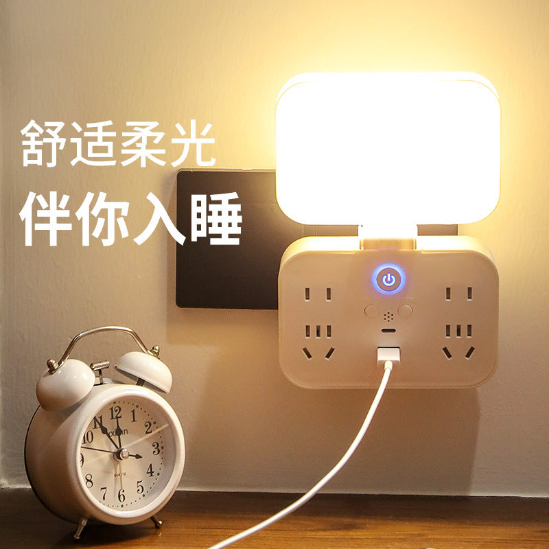 Multifunctional desk lamp - bedroom ambiance bedside lamp - student dorm led adjustable usb office socket smart electrician