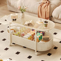 Cream style movable coffee table small apartment living room sofa side cabinet side coffee table simple modern storage trolley