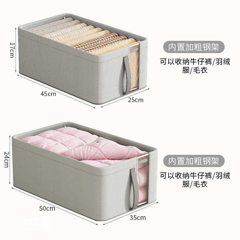 Oxford cloth mesh steel frame storage box, visual desktop storage box, household wardrobe storage, clothes storage box