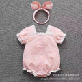 Summer lightweight newborn infant super sweet and pure little princess style romper - trendy baby girl outfit