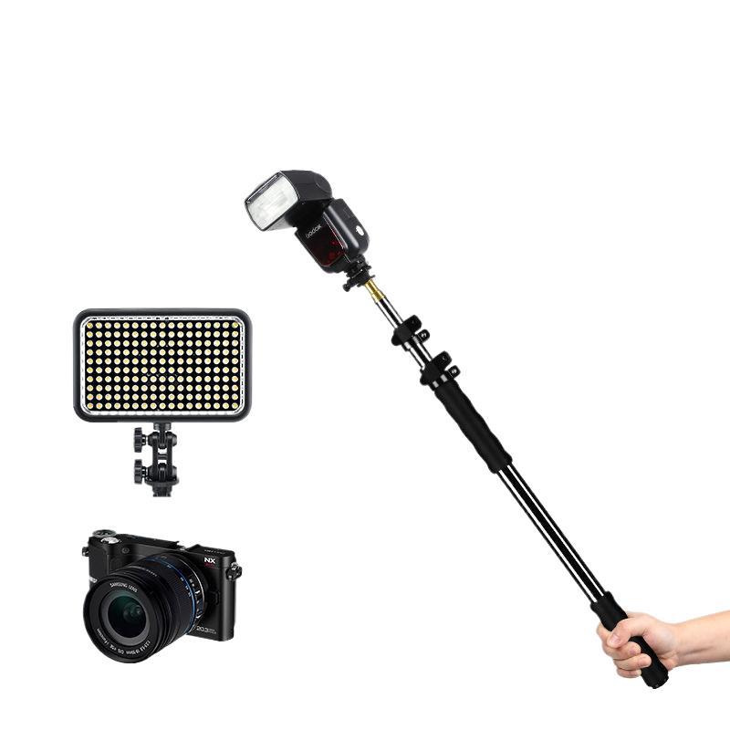 Handheld telescopic pole top flash led light outdoor shooting light outdoor portable light stand photography extension cross arm bracket