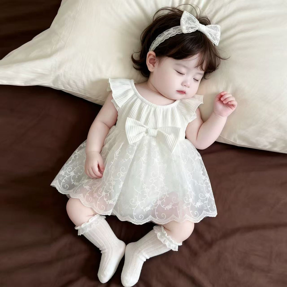Baby clothes summer princess dress full month celebration outfit little girl chic tulle dress one-year-old baby girl summer clothes