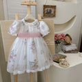 Girls' dress  summer fairy mesh lace peter pan collar tutu princess dress