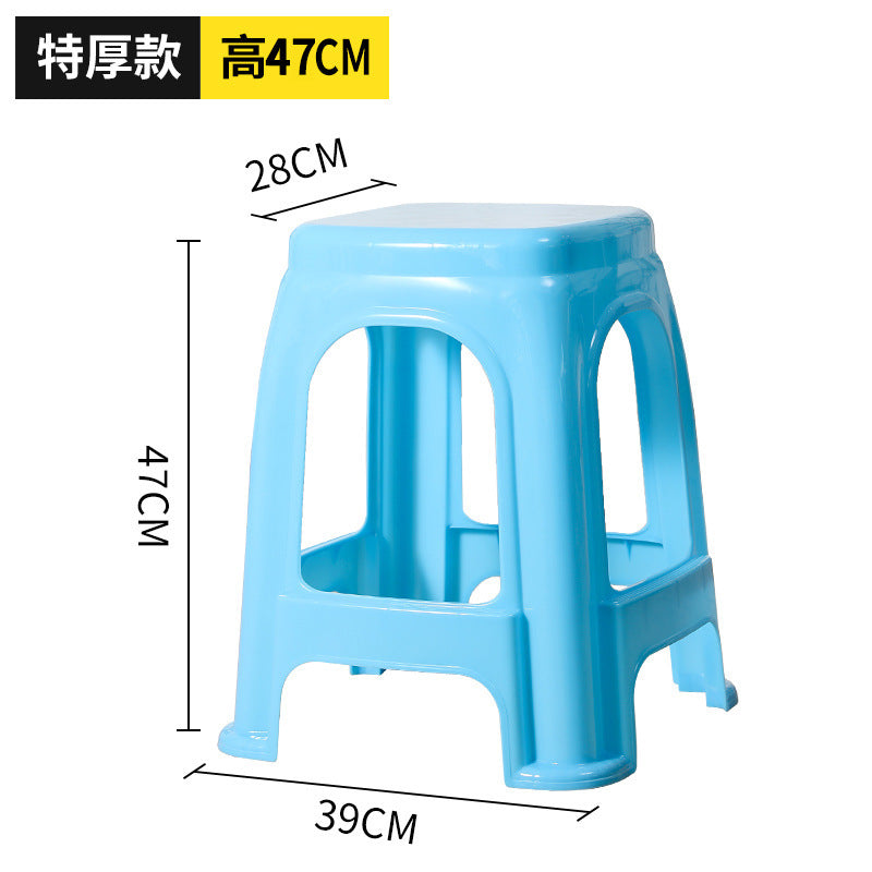 Extra thick red plastic stool cooked glue household thickened dining table stool plastic chair adult high bench high foot stool commercial