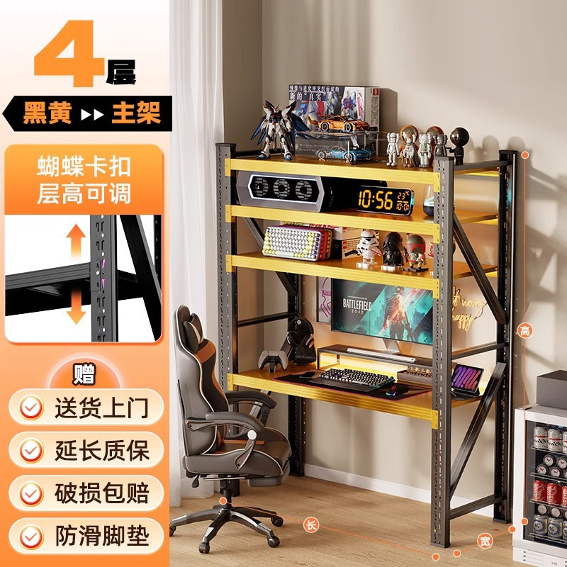 Shelf computer desk self-study desk multi-layer storage rack express rental house living room multi-functional sundries storage rack