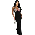 C7102 cross-border   independent station fashionable women's sleeveless camisole dress long dress new