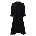 C8581  summer new fashion loose long sleeve asymmetrical midi dress solid color plus size foreign trade dress