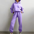 cross-border e-commerce european and american women's clothing: new summer collection - solid color activewear hoodie and casual pants two-piece set