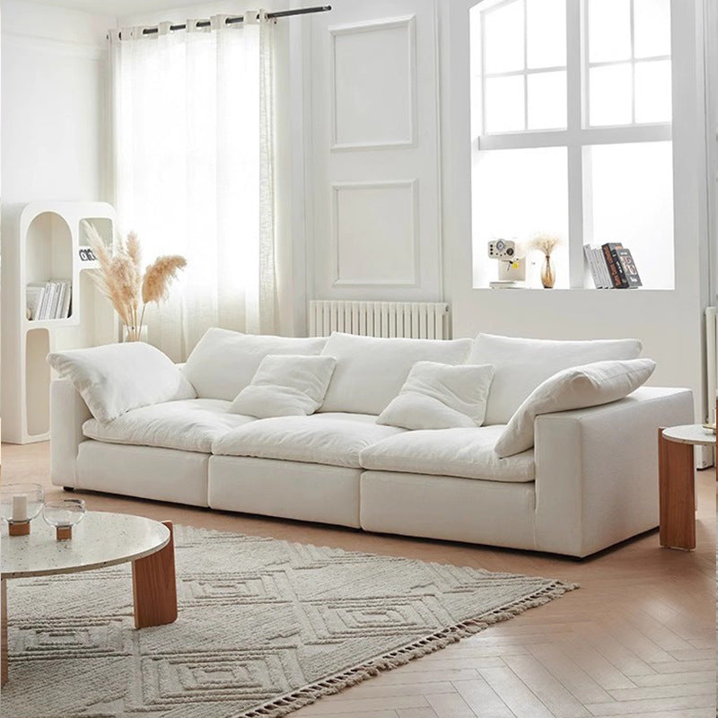 Designer yunsha releases art three-person straight-line modern casual cream style down module sofa combination