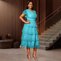 Plus size women's sexy v-neck sequin party dress - elegant, slim-fit, a-line evening gown