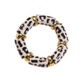 Leopard print acrylic bracelet wholesale - european and american style, edgy & sweet, statement jewelry, high-end aesthetic, color block stretch bracelet