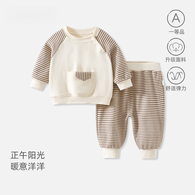 Babylon spring & fall kids suit baby spring & fall suit sweatshirt suit outing style infant clothes xinjiang cotton