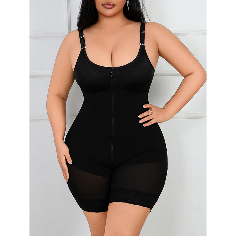 new arrivalfashion corset shaping jumpsuit silm waist lifting hip zipper bottom crotch tight abdominal shaping garment