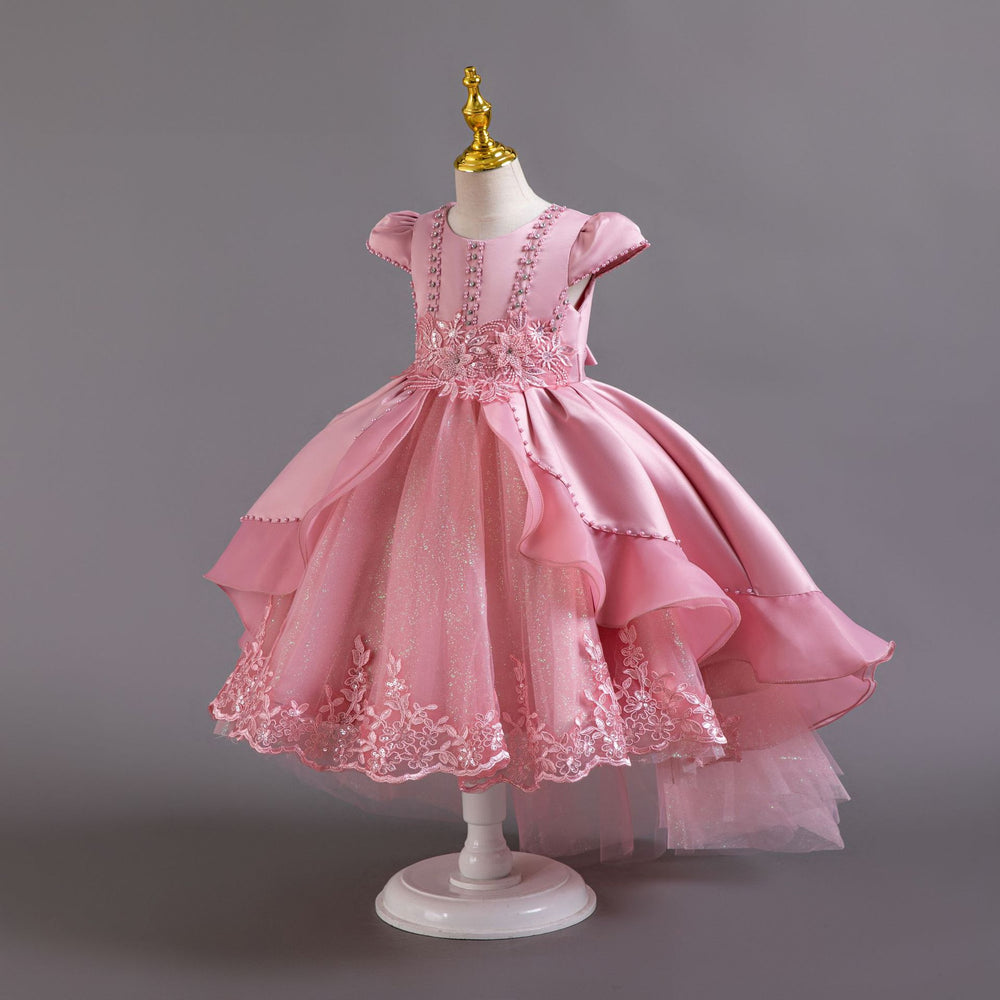 New arrivalin stock wholesale kids dress tail classy princess dress catwalk performance dress female baby dress
