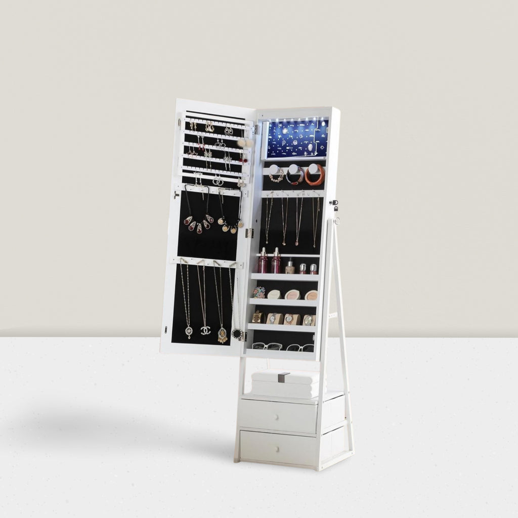 European-style jewelry storage cabinet apartment B & B full body floor mirror household makeup full-length mirror smart light box