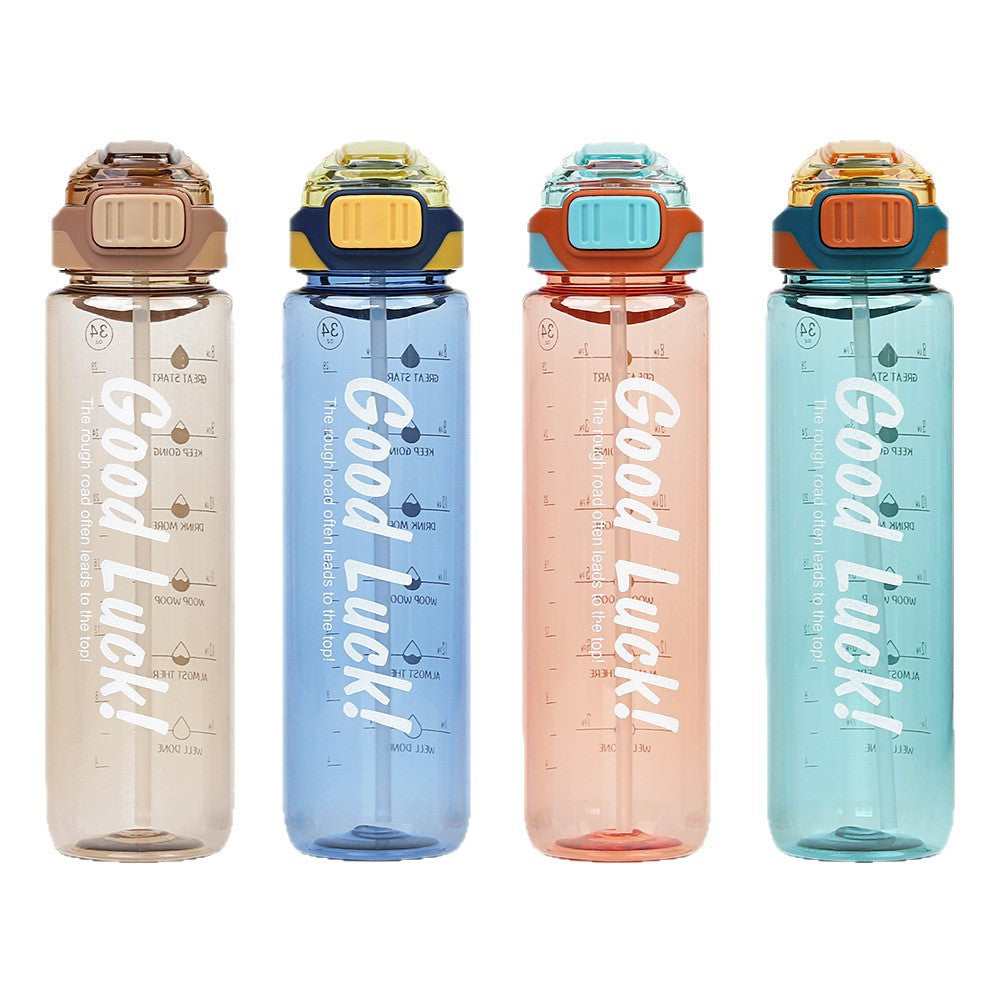 Factory custom large capacity plastic sports water bottle portable tumbler summer cross-border bounce lid direct drink cup