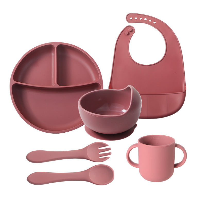 best-selling baby feeding set, including silicone plate, bowl, and spoon for infant food. wholesale children's feeding utensil set