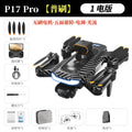 p17 drone with auto-return, brushless motor, obstacle avoidance, remote control aircraft, hd aerial photography, and optical flow positioning quadcopter