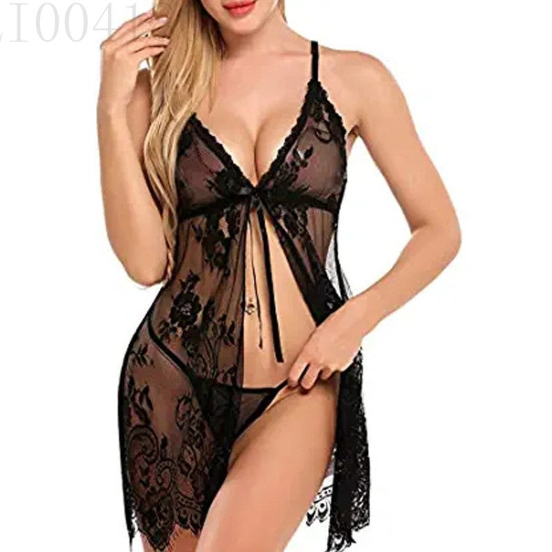 European and american cross-border hot-selling wholesale lingerie: lace, hollow-out, see-through, plus size sexy lingerie nightgowns - direct from the factory
