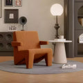 Accessible luxury cream style fabric single sofa chair living room balcony creative normcore lazy casual single chair designer style