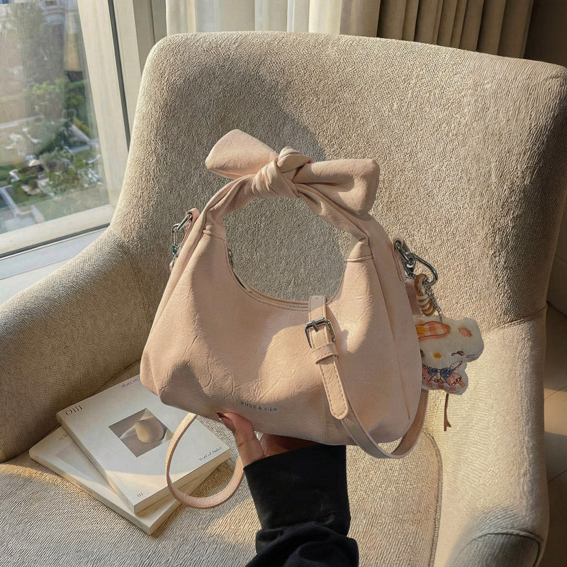 Sweet pleated handbag - 2026 spring new arrival - korean style fashion casual shoulder bag - minimalist chic crossbody bag