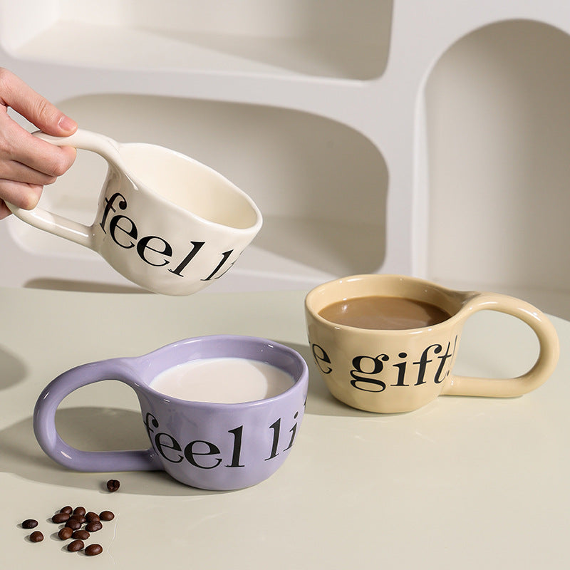 Simple stylish ceramic drinking cup office afternoon tea good-looking milk coffee cup breakfast cup stylish good-looking