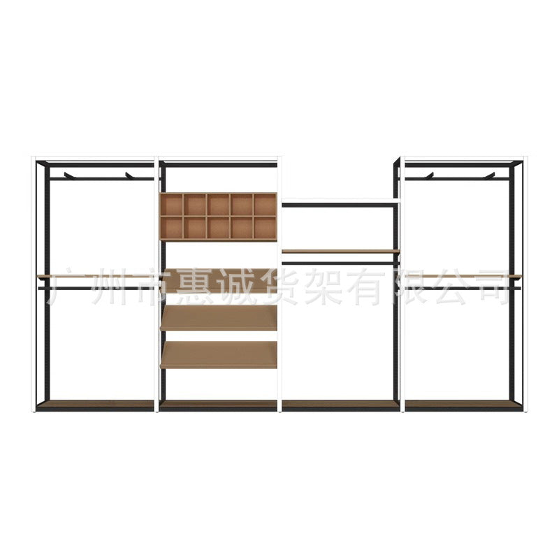 Clothing store display rack men's clothing women's clothing shelf display floor-to-ceiling shoe store shoe rack live broadcast Nakajima wrought iron shelf