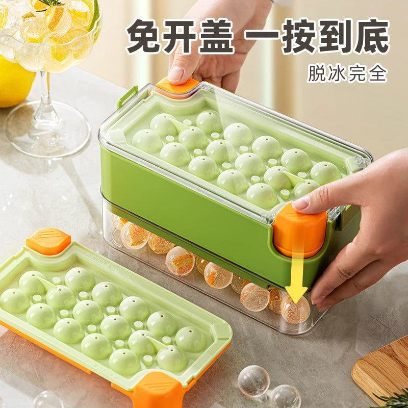 Ice grid mold with lid ice storage press ice box food grade ice cube mold easy demoulding large capacity ice storage box