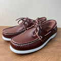 Men's classic low-top leather boat shoes - lightweight, casual, stylish, handmade, comfortable, and slip-resistant driving shoes