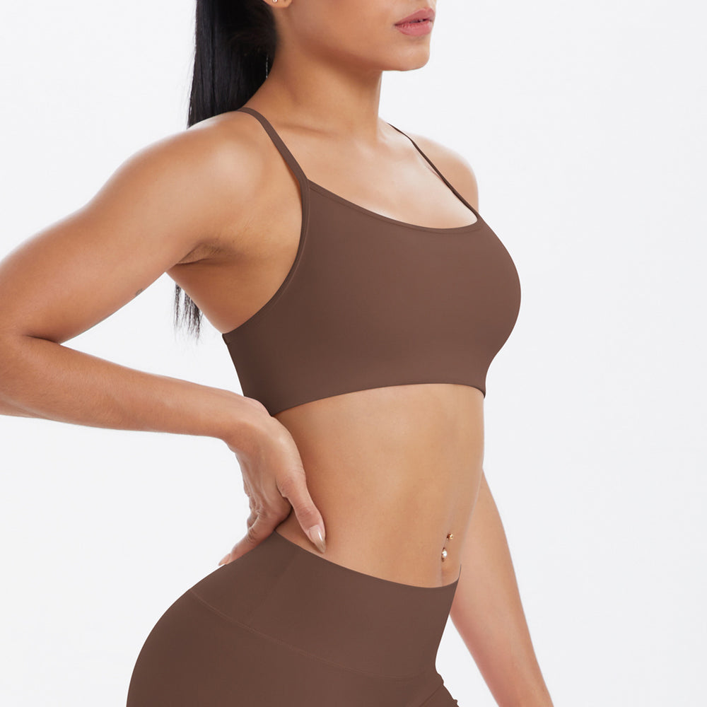 Fashion cross-border thin strap cross back yoga sports intimates large backless breathable fitness bra yoga wear for women
