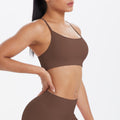Fashion cross-border thin strap cross back yoga sports intimates large backless breathable fitness bra yoga wear for women