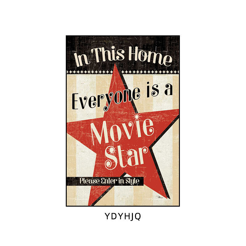 Private theater decorative painting retro American home cinema music dining bar box hanging painting cafe wall painting