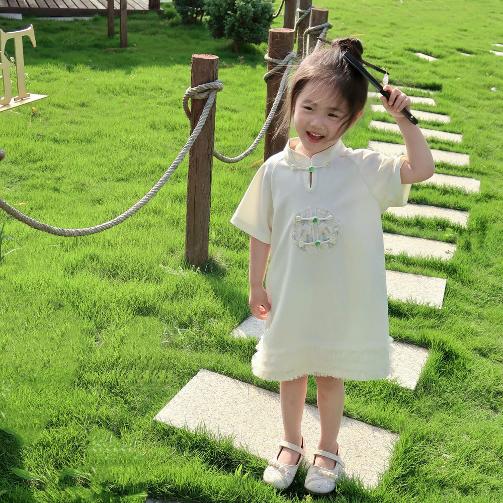 Chinese style girl's dress -  summer new arrival - short sleeve, stylish, slimming qipao dress
